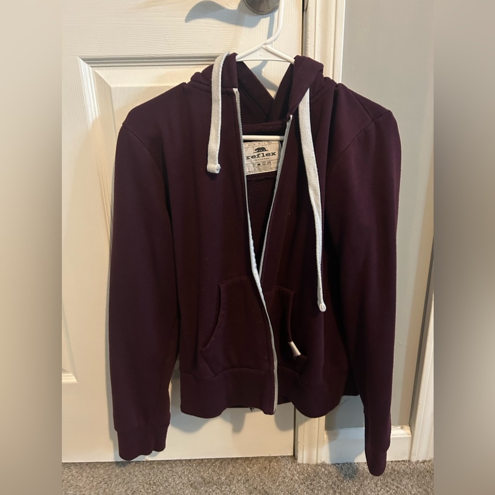 Maroon zip up jacket